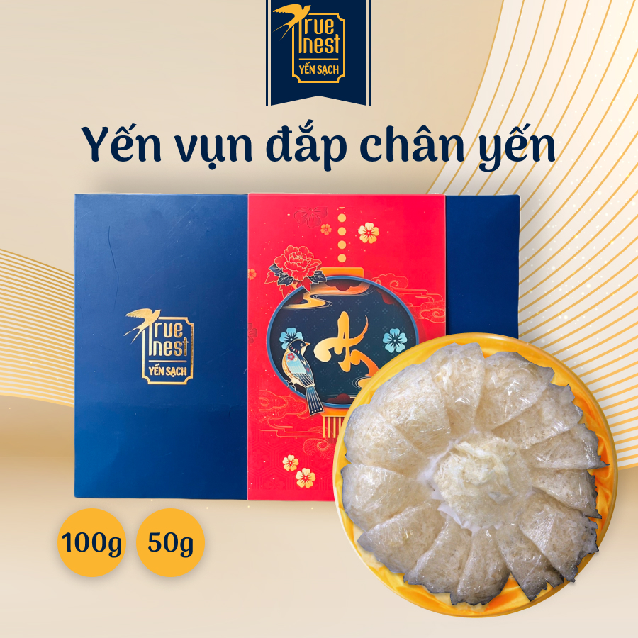 Tổ yến sào tinh chế True Nest - Yến xơ mướp đắp chân yến