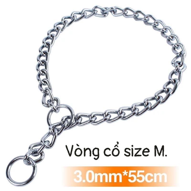 Vòng cổ dây xích inox cho chó mèo đủ size