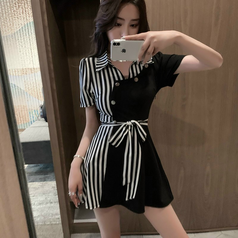 Sét SHORT Phối  Sọc Cột Eo (Hàng nhập