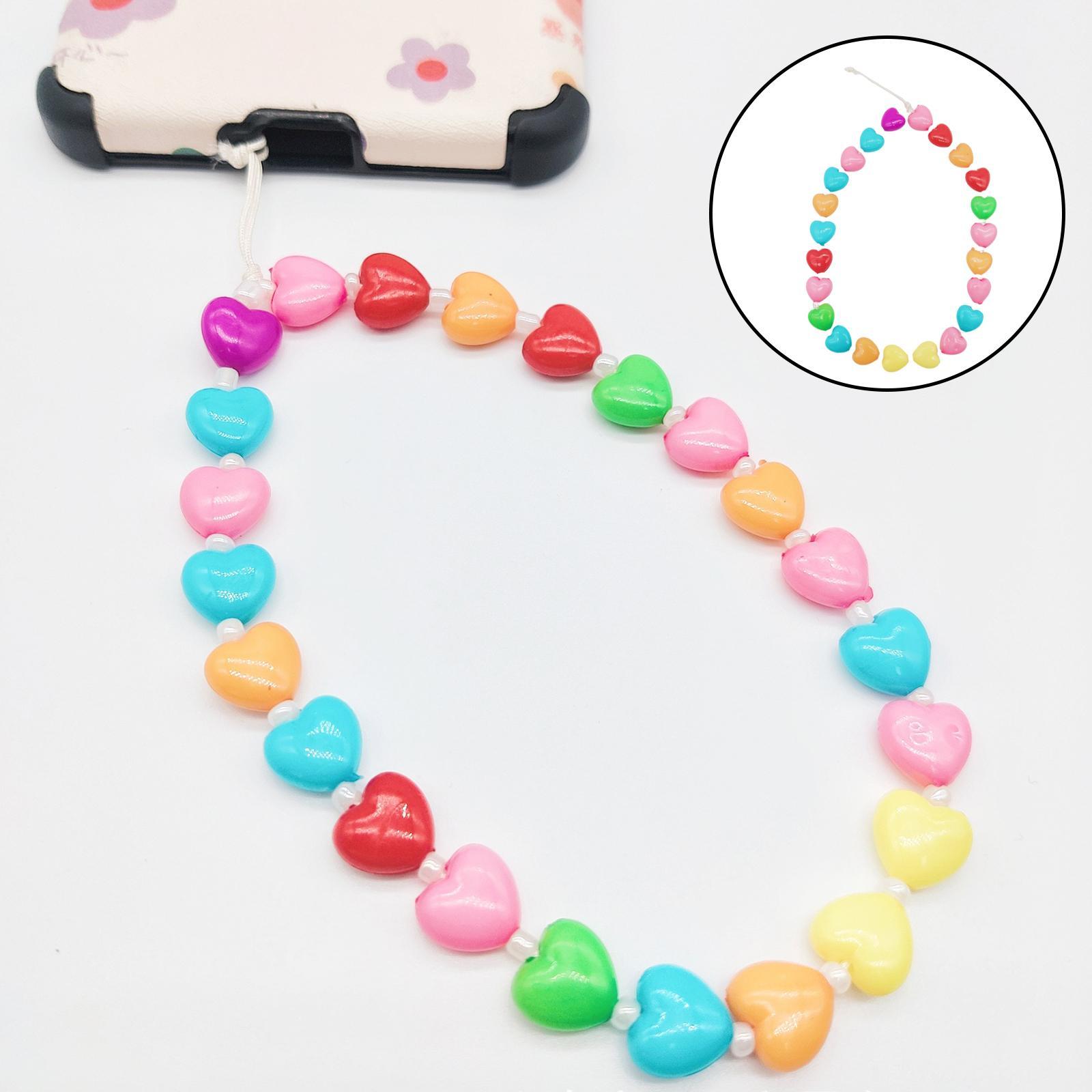 Resin Phone Chain Strap Lanyard Beaded Key Chains for Women Girls Anti Lost