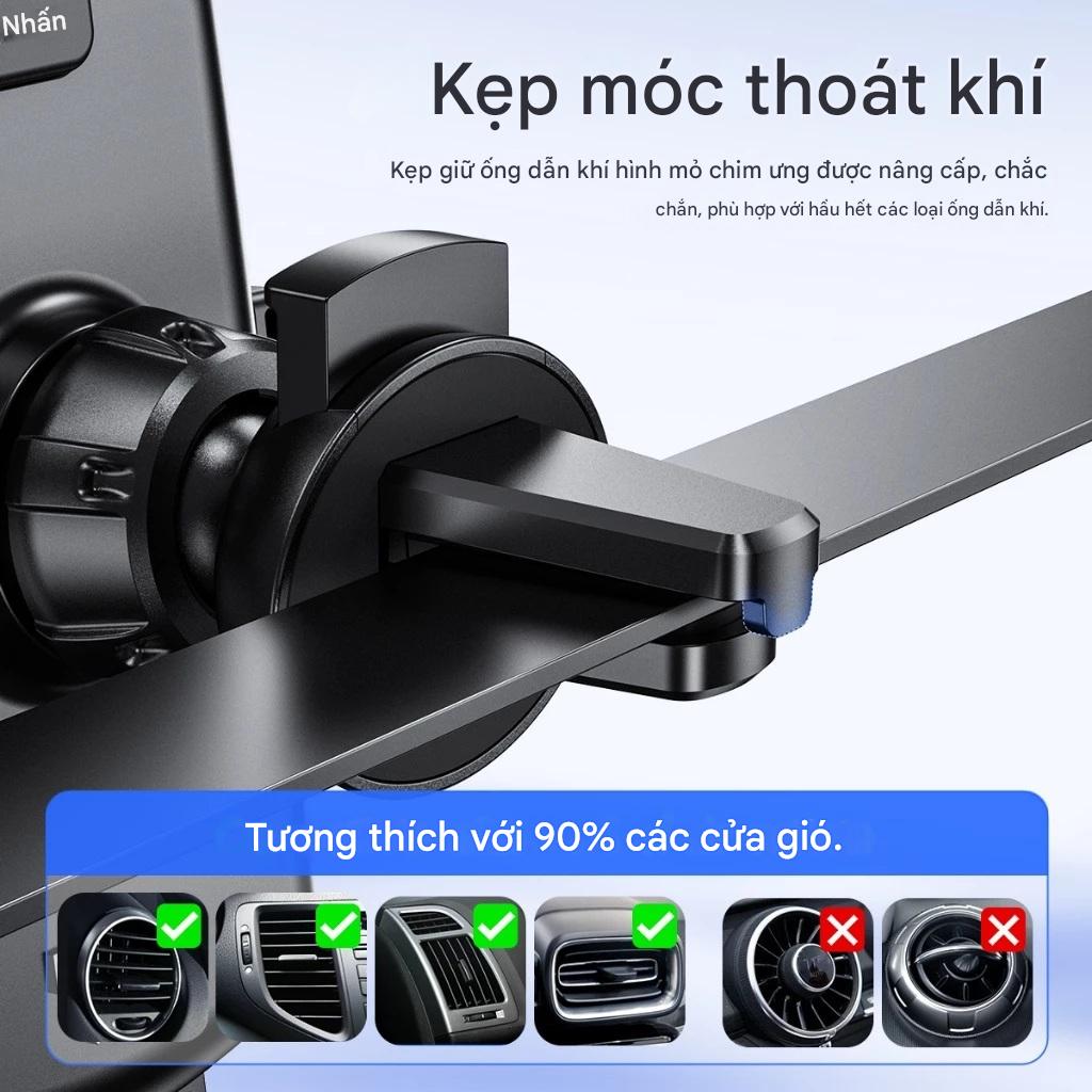 Giá đỡ điện thoại xe hơi kẹp cửa gió Hoco CA94 Polaris xoay 360 độ cho điện thoại 4.5 - 6.7 inch - Hàng chính hãng