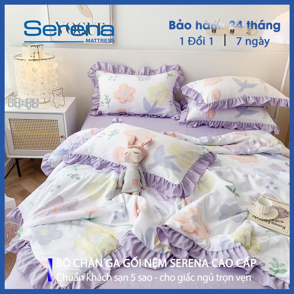 Bộ Ga Giường 5 Món Cute Đũi Bèo SERENA Cao Cấp Chuẩn Khách Sạn 5 Sao