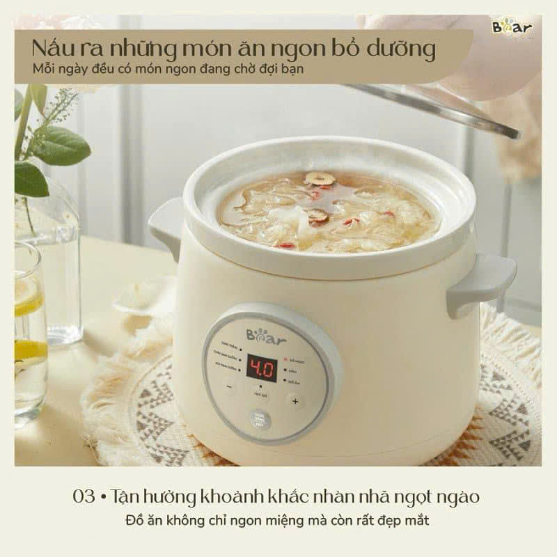 [Hàng chính hãng] Nồi nấu chậm Bear 1.5 Lít SB-NNC15