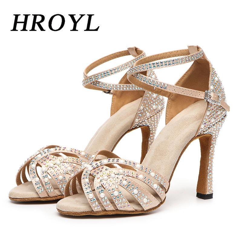 Giày cao gót phụ nữ để nhảy giày nhảy Latin của phụ nữ Girls Ballroom Modern Tango Shoes Ladies Salsa Party Sandal Color: 5cm Brown Shoe Size: 33