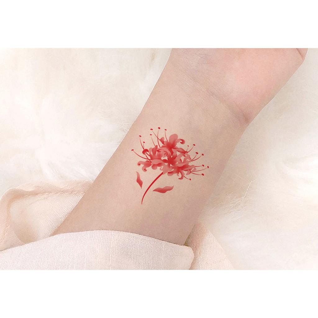 Hình xăm dán hoa bỉ ngạn màu 10x6cm