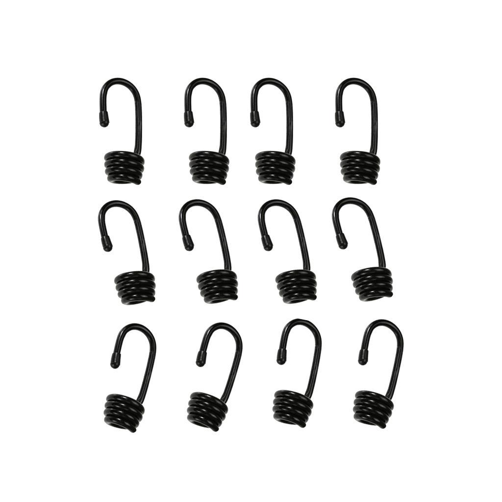 12pcs Steel Wire End Hooks for 6mm Dia. Shock Cord Rope Tie Down Straps DIY