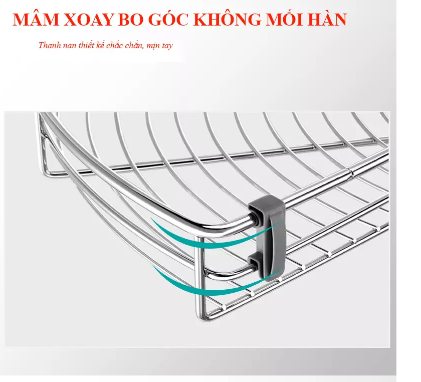 {Hàng Nhập Khẩu} Mâm Xoay Góc Tủ, Mâm Xoay Góc 180 (BẢN NÂNG CẤP) Tủ Bếp TAKI INOX 304 - Có Thợ Lắp Đặt