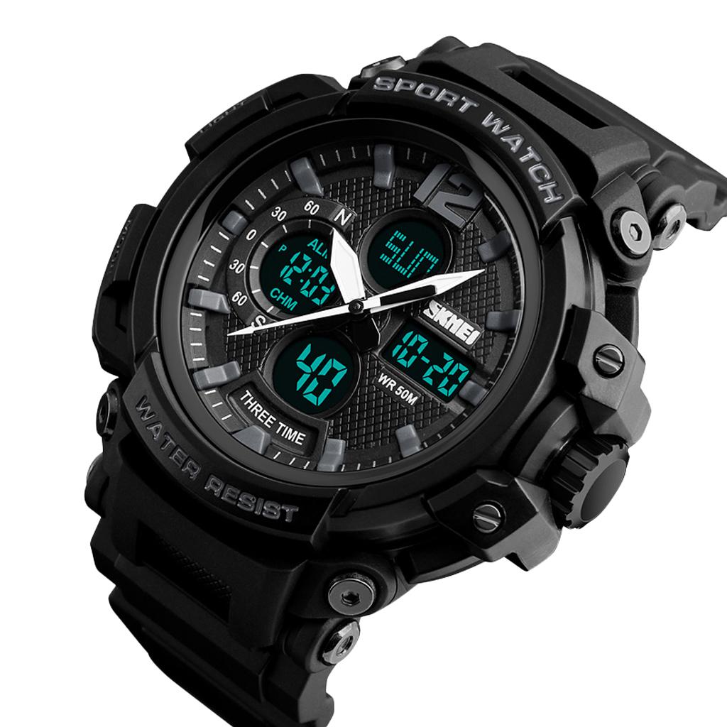 5ATM Waterproof Multifunction Digital Watch Electronic Waterproof Alarm Calendar Quartz Sports Wristwatch