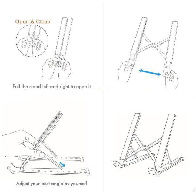 Giá đỡ nhôm, kệ đỡ laptop, đế tản nhiệt cho macbook, máy tính 9 nấc điều chỉnh độ cao