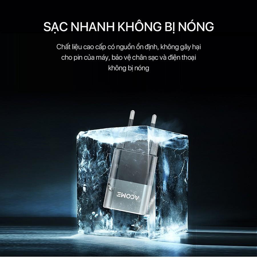 [ Cổng Sạc USB ] Cốc Sạc Nhanh ACOME  Chuẩn QC 3.0, Công Suất 18W - Hàng Chính Hãng