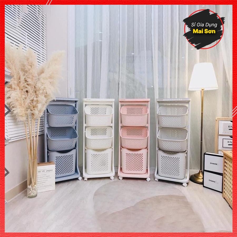 Kệ Đựng Đồ Đa Năng 3 Tầng Chất Liệu Nhựa Cao Cấp Hiện Đại Siêu Bền Có Bánh Xe Đa Chiều Tiện Lợi
