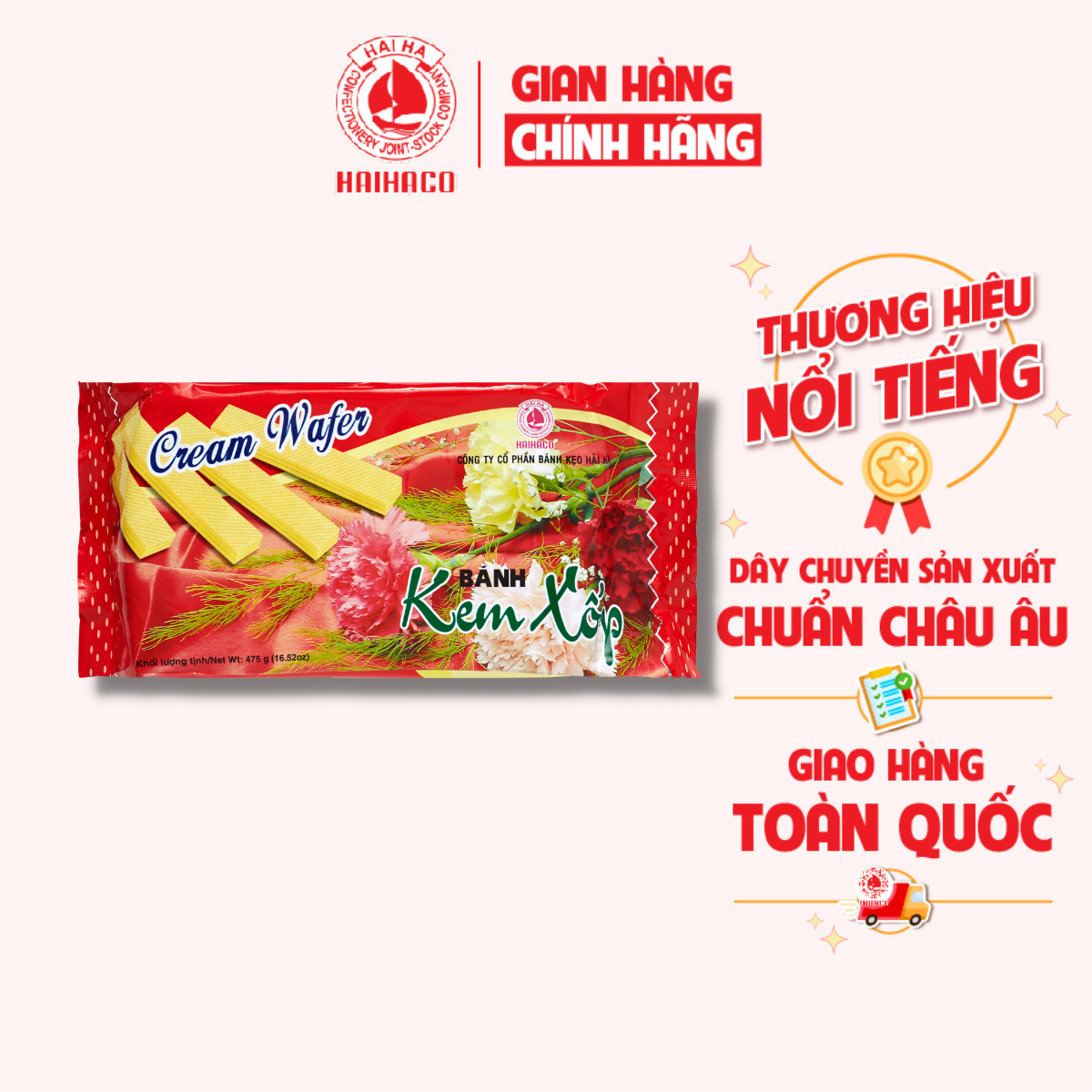 Bánh kem xốp HẢI HÀ (Hộp 475g) - Hàng chính hãng