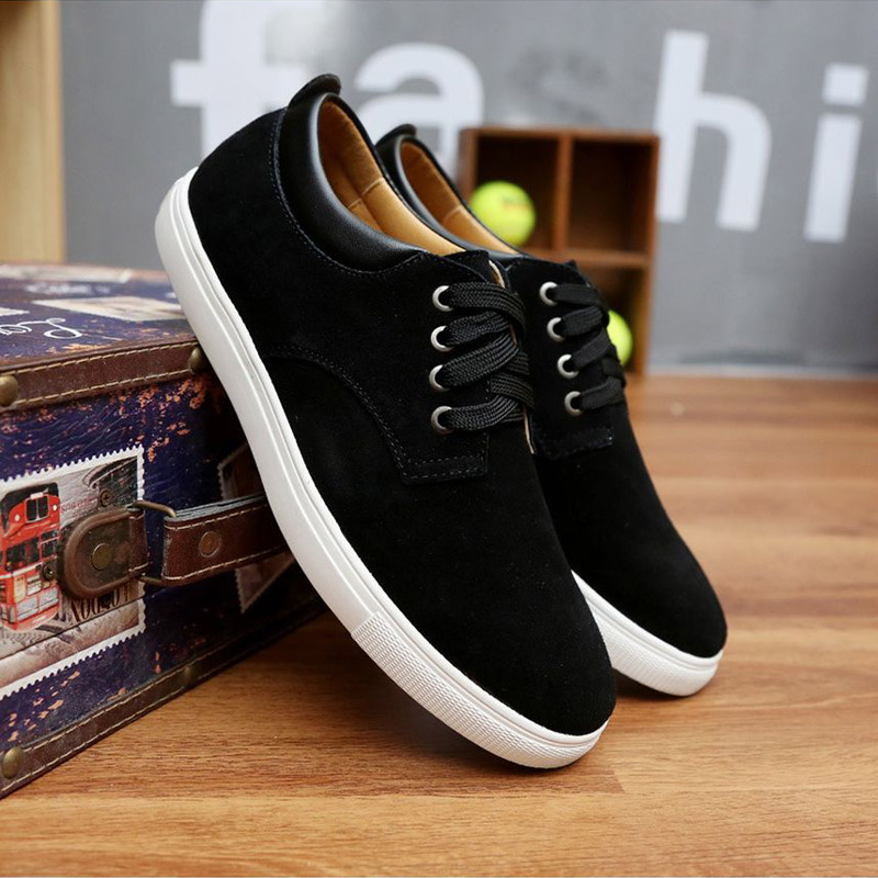 Men's Korean Casual Shoes Suede Matte Light Lace-Up Flat Shoes