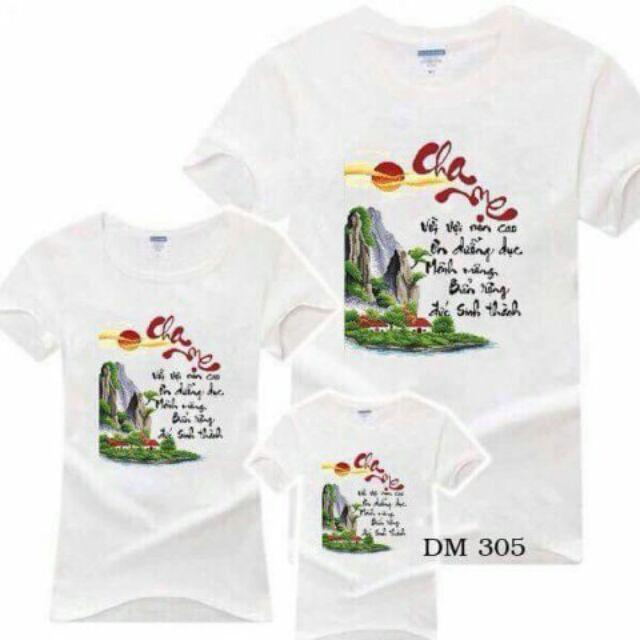 Áo gia đình thun cotton giá rẻ