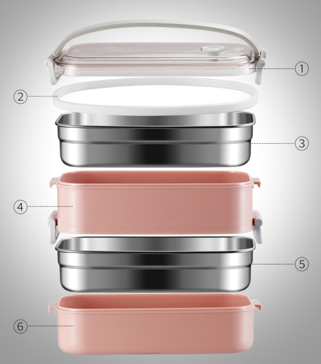 Bộ Hộp Cơm Có Quai Xách Giữ Nhiệt 2 Lớp 2 Tầng 2 Ngăn INOX304 Thiết Kế Hiện Đại -tặng bộ chổi vệ sinh mini