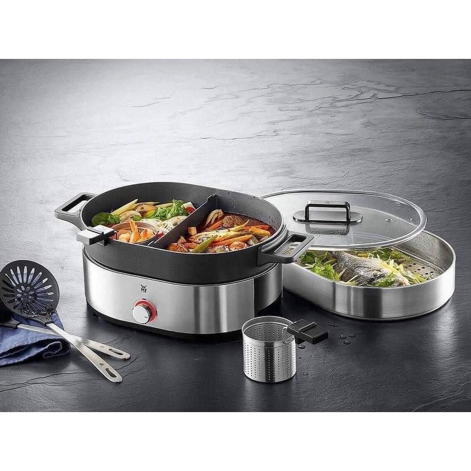 Nồi Lẩu Hấp WMF Hot Pot Lono, Nồi Lẩu Điện 2 Ngăn, Dung Tích 3.6L, Chất Liệu Thép Không Gỉ, Nhập Đức, BH 12 Tháng, Hàng Chính Hãng