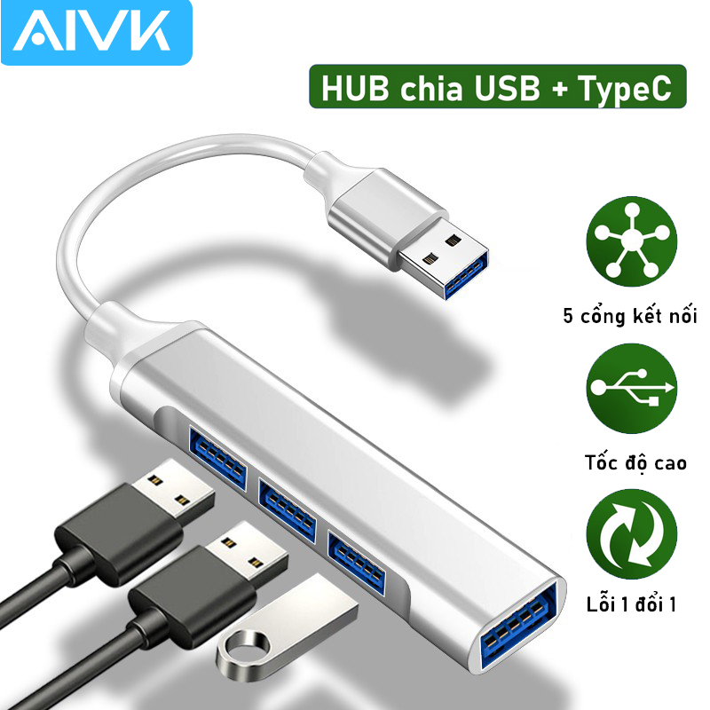 Bộ chia USB 3.0 ra 4 cổng tốc độ cao 5Gbps