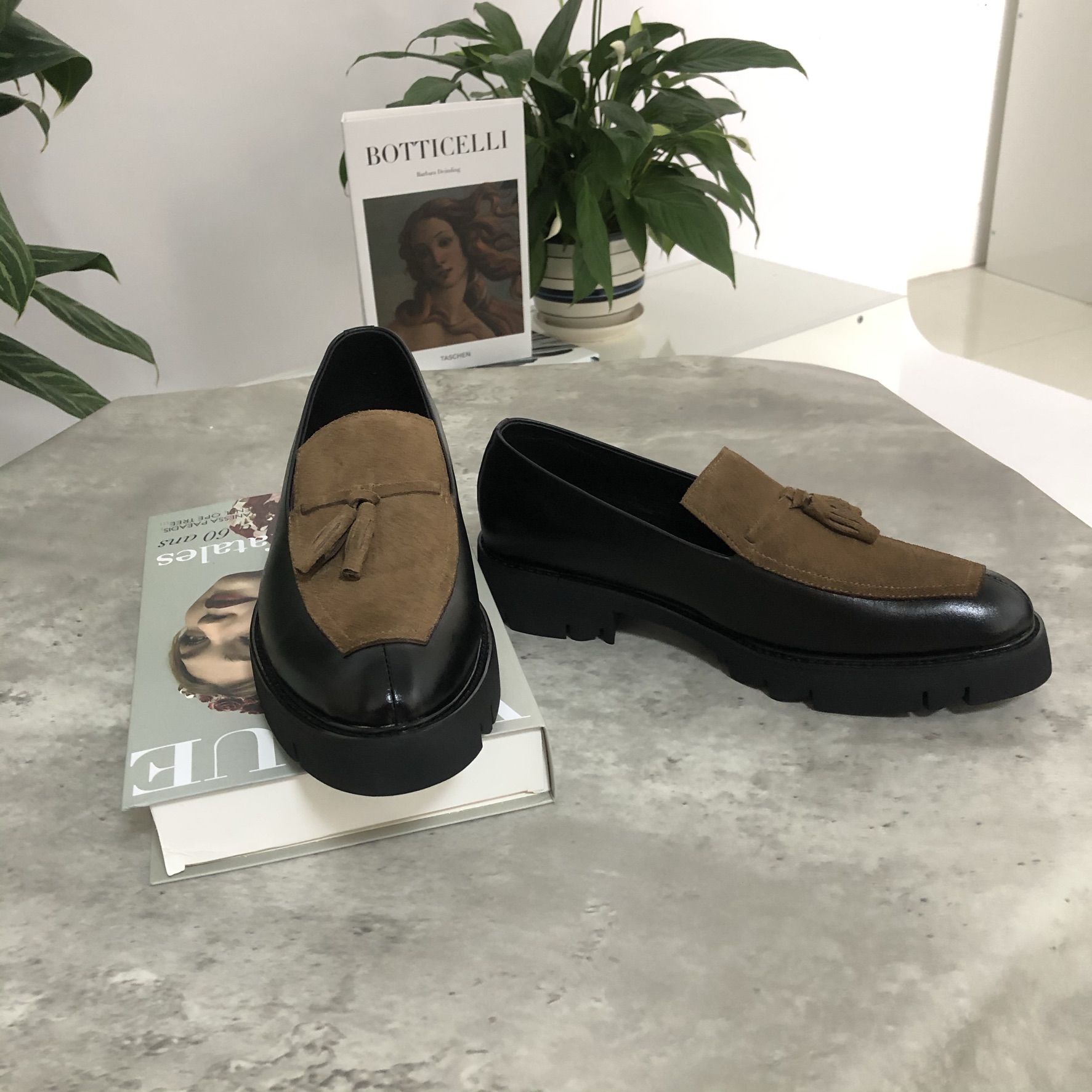 Giày lười nam da bò, Giày lười công sở nam, Giày tây nam, Giày lười nam tăng cao 6CM