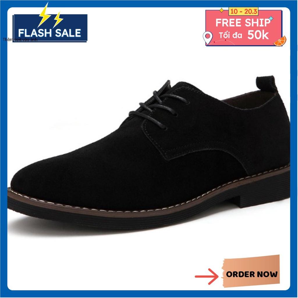 giày tây nam Derby Black Suede