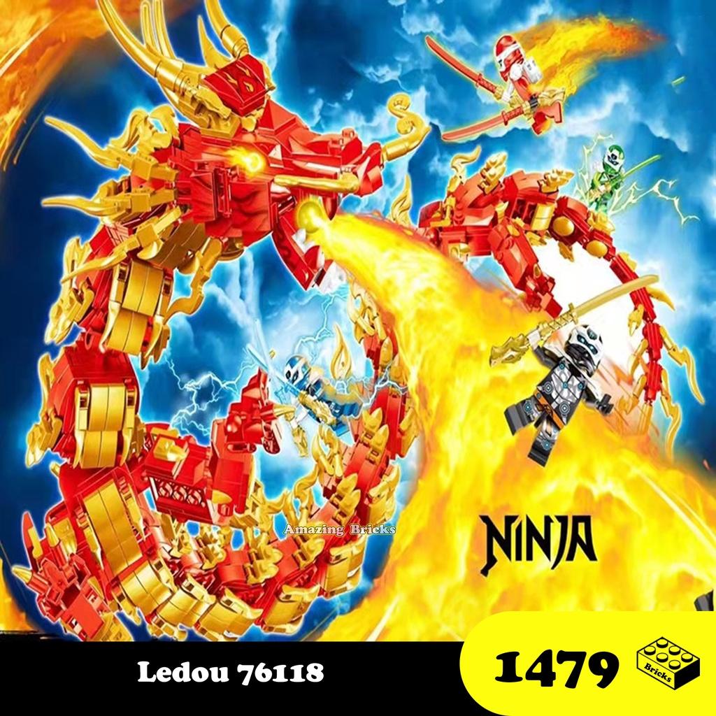 Đồ chơi Lắp Ráp Rồng Lửa NinjaGo, Ledou 76118 Phantom Flame Dragon, Xếp hình thông minh