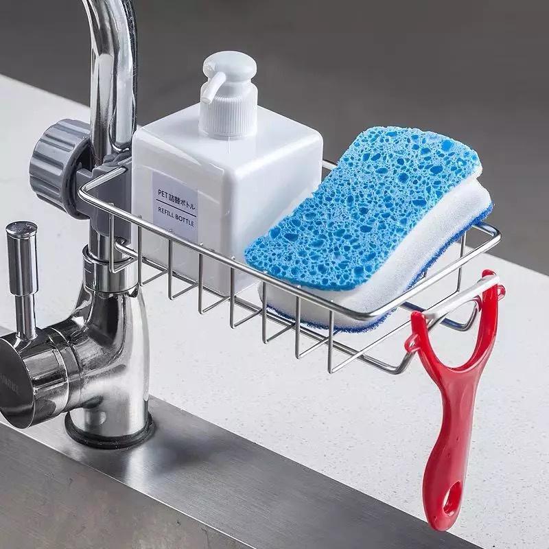 Giá Inox Treo Vòi Để Đồ Giẻ Rửa Chén, Bát, Miếng Cọ Xoong Nồi, Giúp Khu Bếp Luôn Khô Ráo, Sạch Sẽ, Tiện Dụng Trong Gia Đình. Takyhome 4008