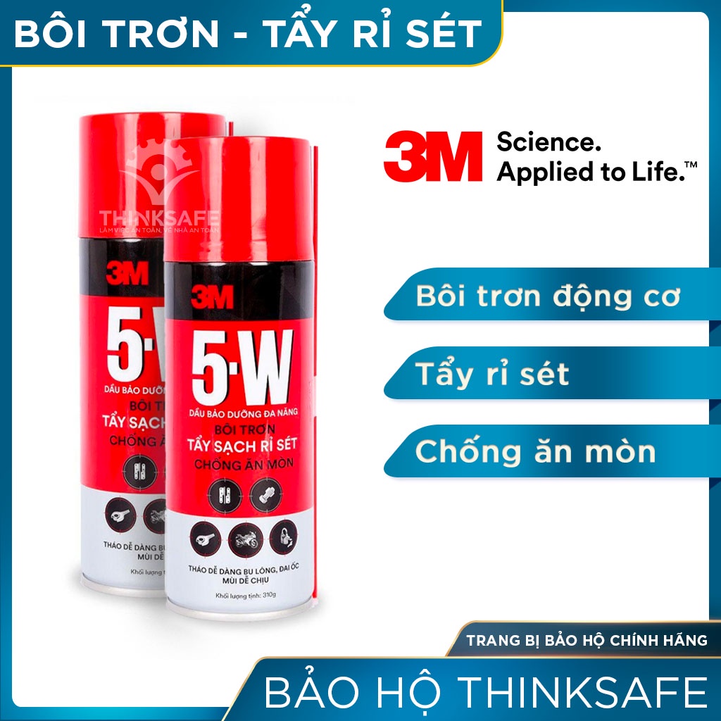 Chai xịt chống rỉ sét 3M Thinksafe, bình xịt bảo dưỡng chống ăn mòn, bôi chơn, sửa chữa các vết rỉ set - 5W (310g)