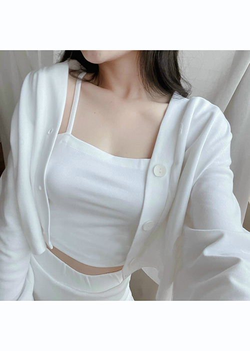 Set Áo Croptop Chân Váy Kèm Áo Thun Lót Trong