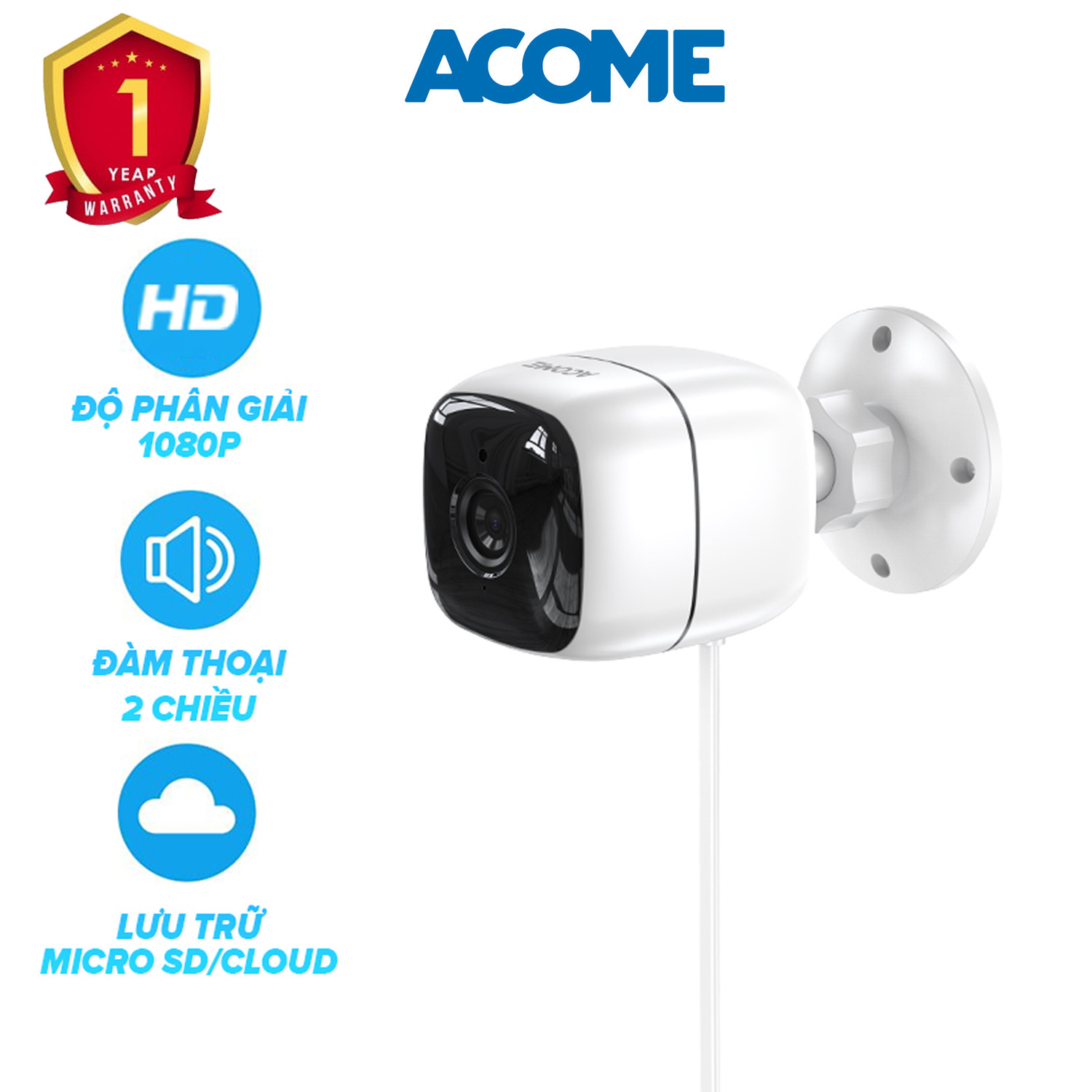 Camera IP Wifi Thông Minh Ngoài Trời ACOME APC04 - Độ Phân Giải 1080P - Hàng Chính Hãng