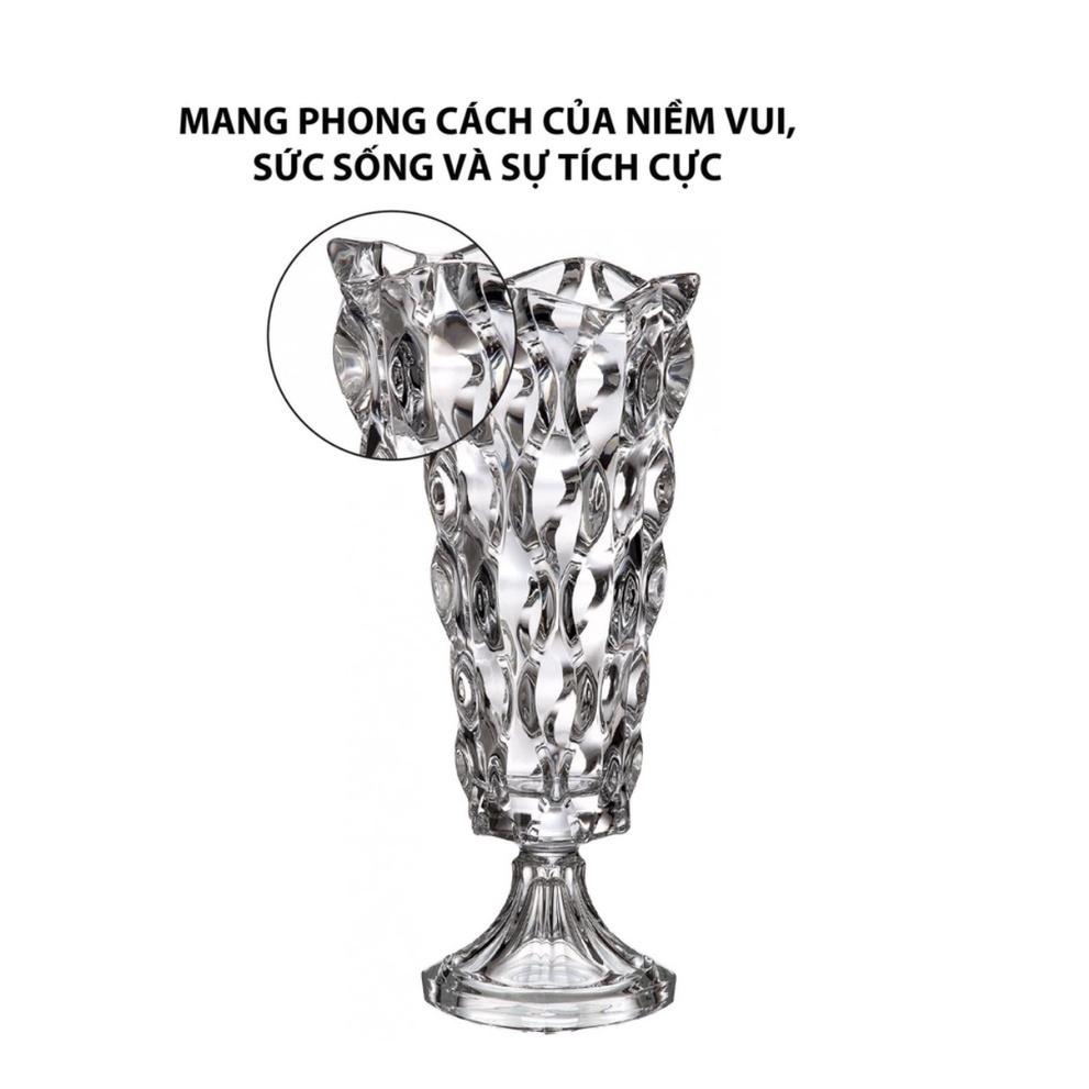 Bình Cắm Hoa, Lọ Hoa Pha Lê BOHEMIA SAMBA VASE, Lọ Cắm Hoa Thủy Tinh, Cao 40,5cm, Nhập Đức