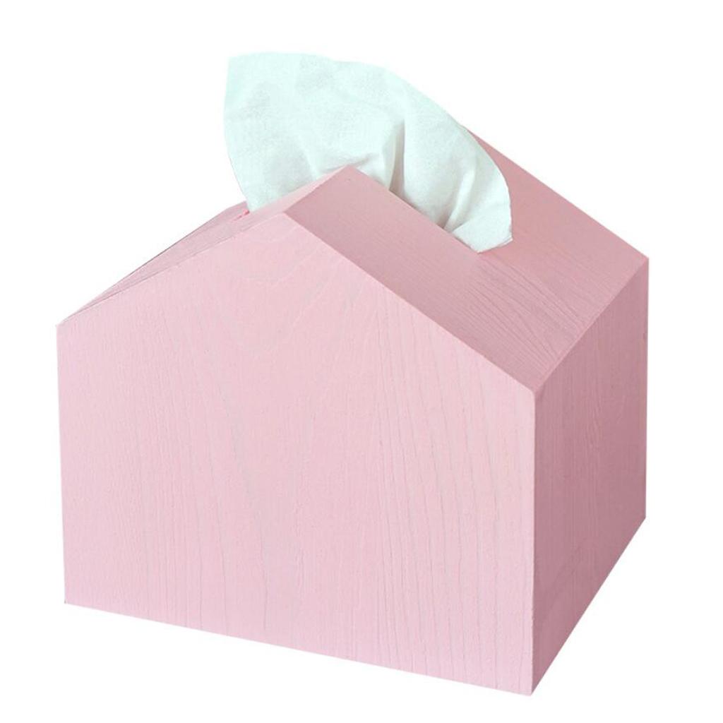 Wooden Tissue Box Cover Home Car Office Paper Napkin Holder Box