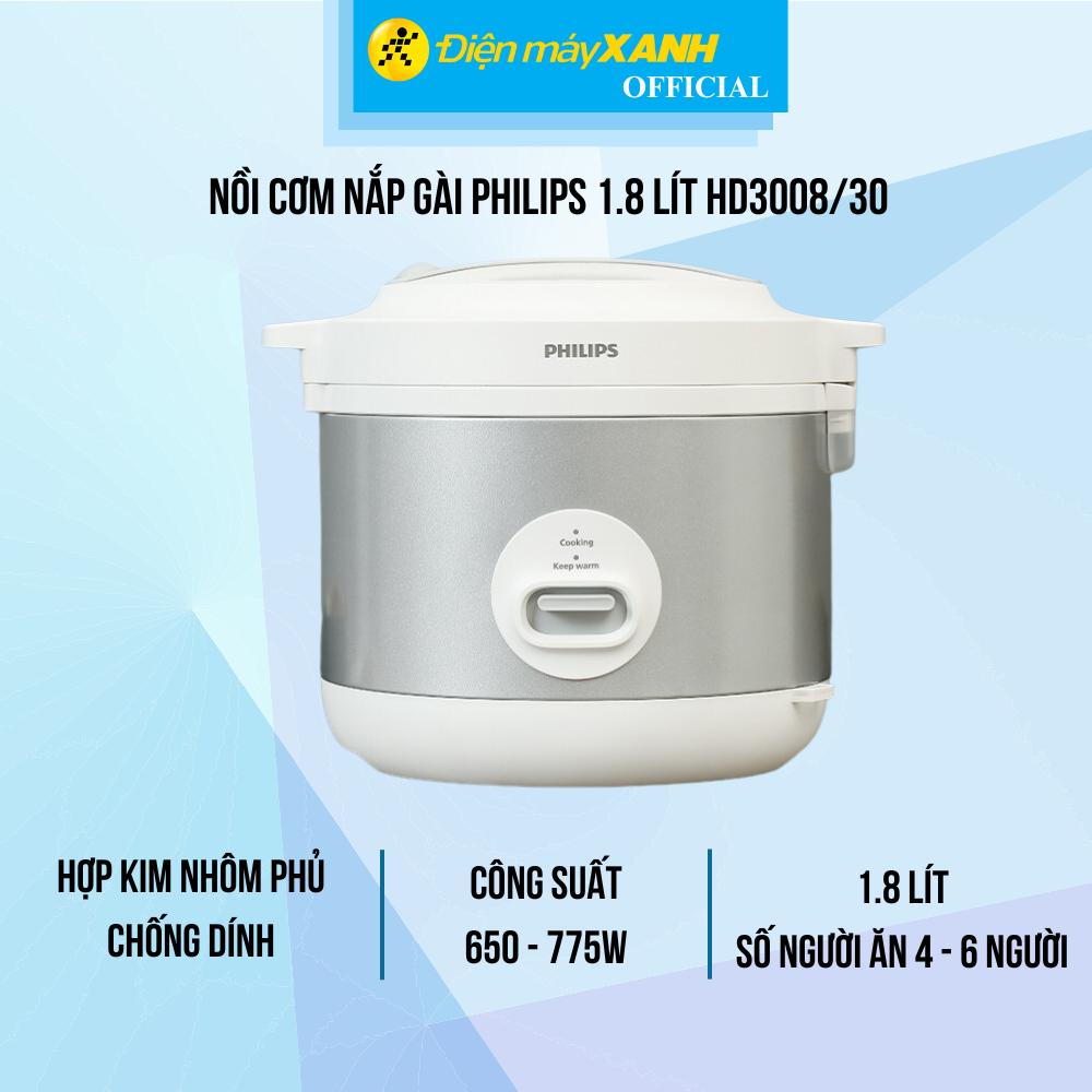 Nồi cơm nắp gài Philips 1.8 lít HD3008/30 - Hàng Chính Hãng