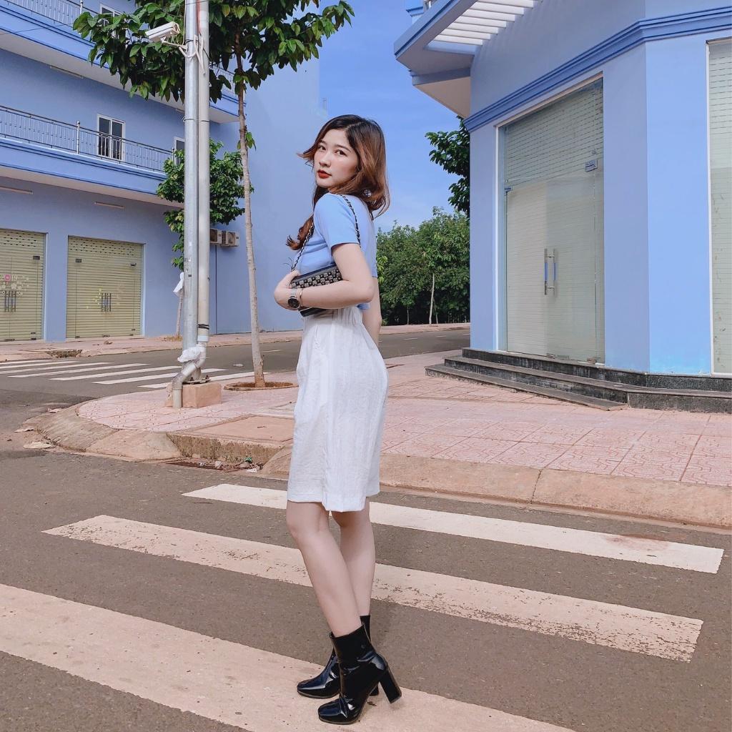 Quần Short Nữ Ống Rộng Vải Đũi Lưng Cao Retro Hàn Quốc Quần Sooc Đùi Nữ Cạp Cao Ulzzang Thời Trang (ĐŨI)