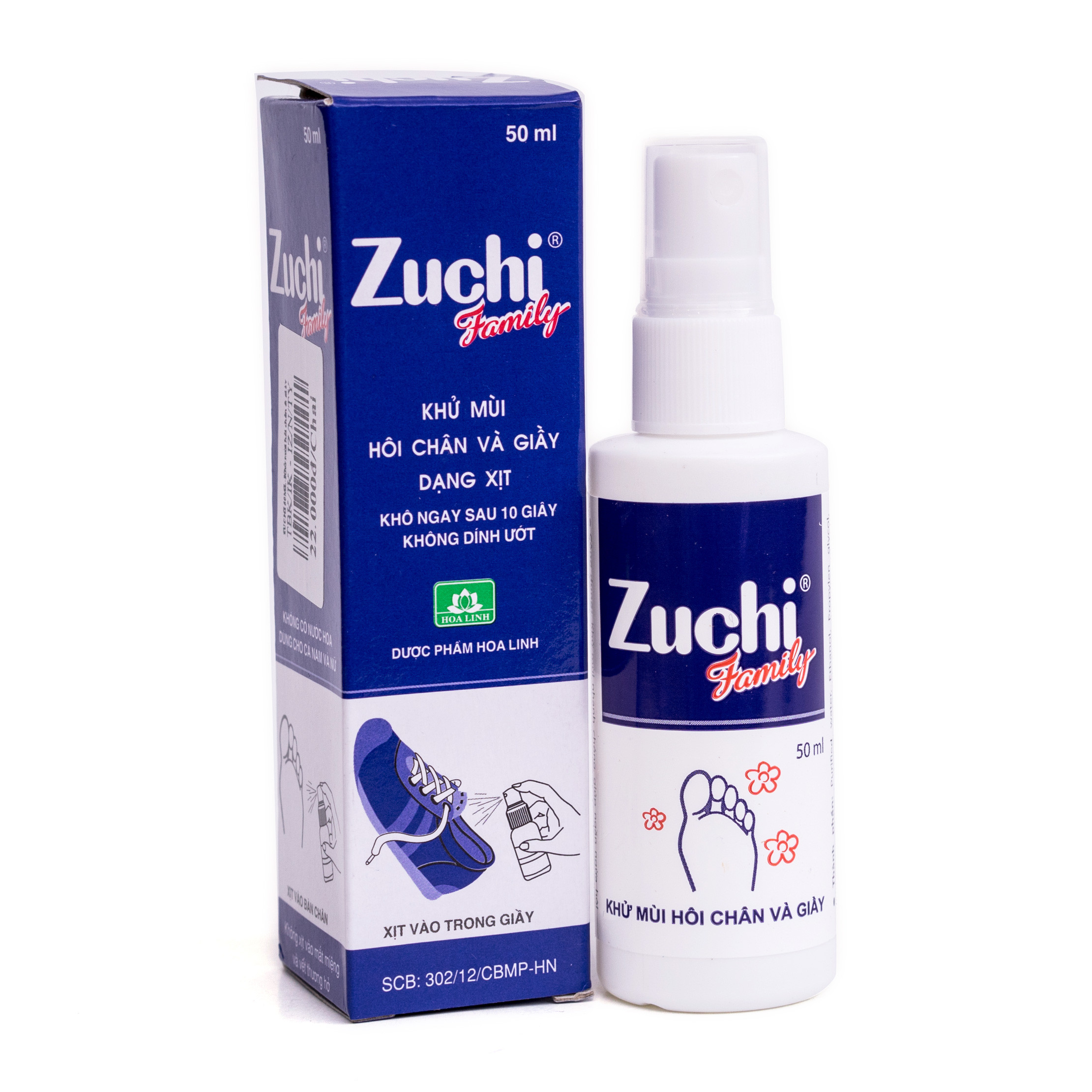 Combo 2 Xịt khử mùi Zuchi Family ( Xịt Giày) 50ml