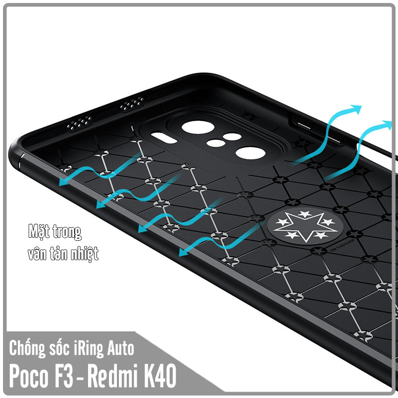 Ốp lưng cho Xiaomi Poco F3 - Redmi K40 chống sốc iRing Auto Focus - Hàng nhập khẩu