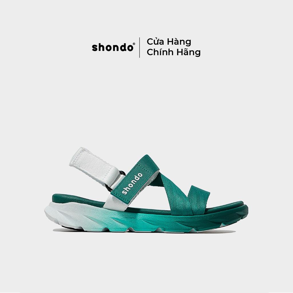 Giày Sandal Nam Nữ Unisex Shondo F6 Sport Ombre Đế 2 Màu Xanh Trắng F6S0330