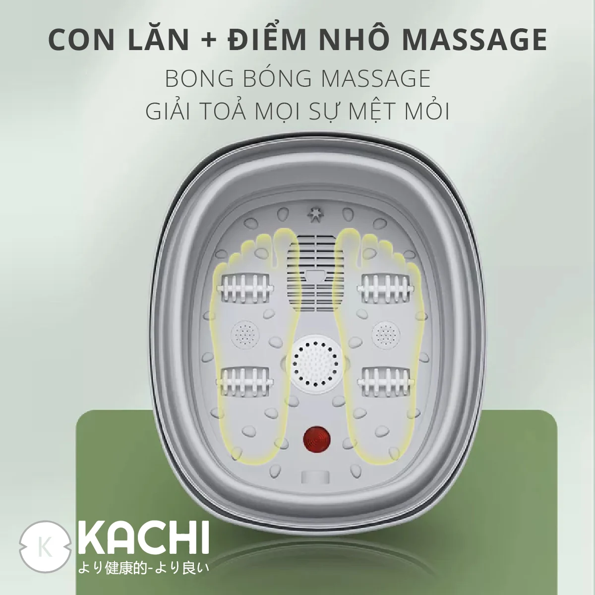 Bồn ngâm chân hồng ngoại massage xếp gọn Kachi MK344 - Hàng chính hãng