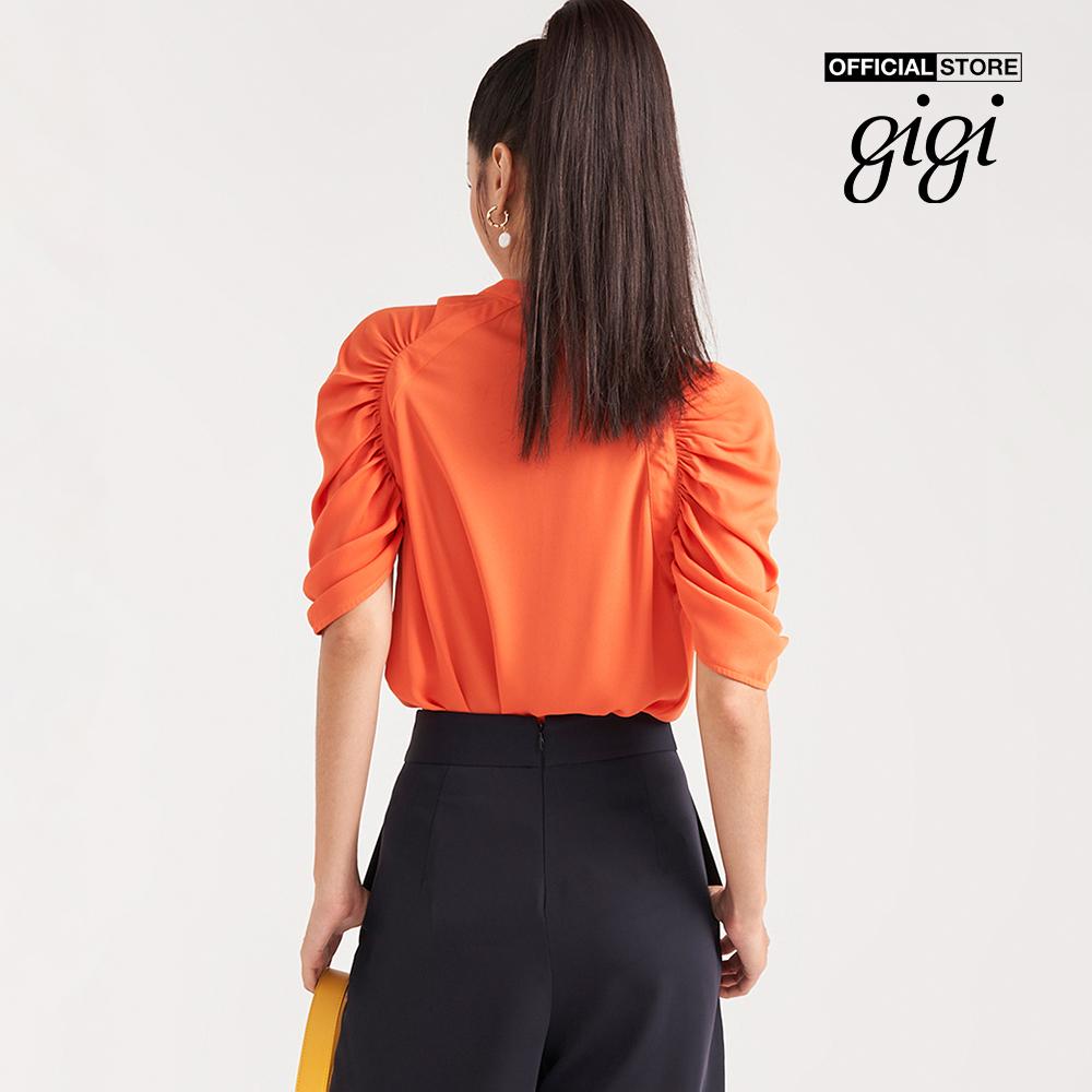 GIGI - Áo sơ mi nữ cổ V tay ngắn xếp li hiện đại G1201B212239-74-Size:34
