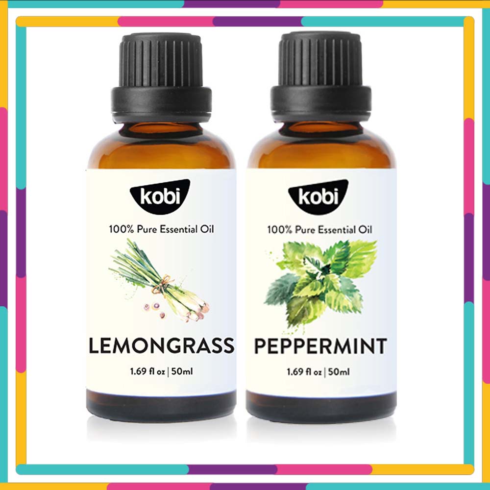 Combo Tinh Dầu Sả Chanh Kobi  + Tinh Dầu Bạc Hà Kobi   - Tinh Dầu Thiên Nhiên Nguyên Chất, Giúp Giảm Stress, Xua Đuổi Côn Trùng Và Khử Mùi Hiệu Quả, Thích Hợp Dùng Với Đèn Xông Và Máy Khuếch Tán