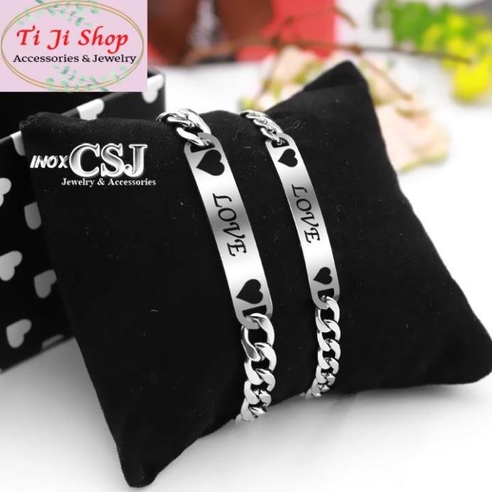LẮC VÒNG TAY CẶP ĐÔI INOX CHỮ LOVE ĐẸP Ý NGHĨA - 1 CẶP