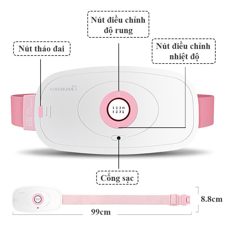 Đai Massage Bụng Chườm Nóng Giảm Đau Khi Đến Kỳ Kinh Nguyệt