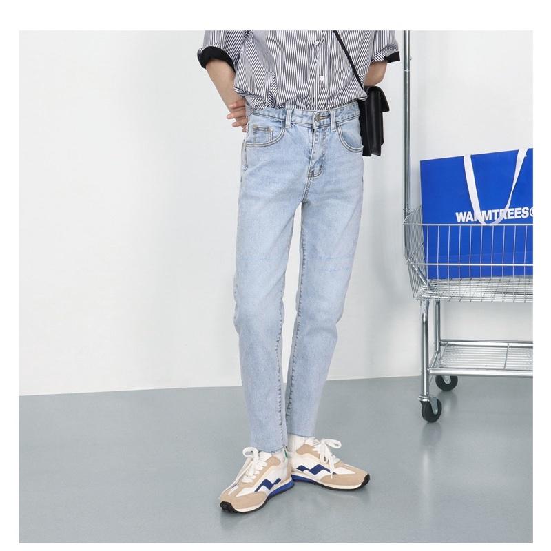 quần jeans nam ống ôm quần jeans 2 màu đậm nhạt