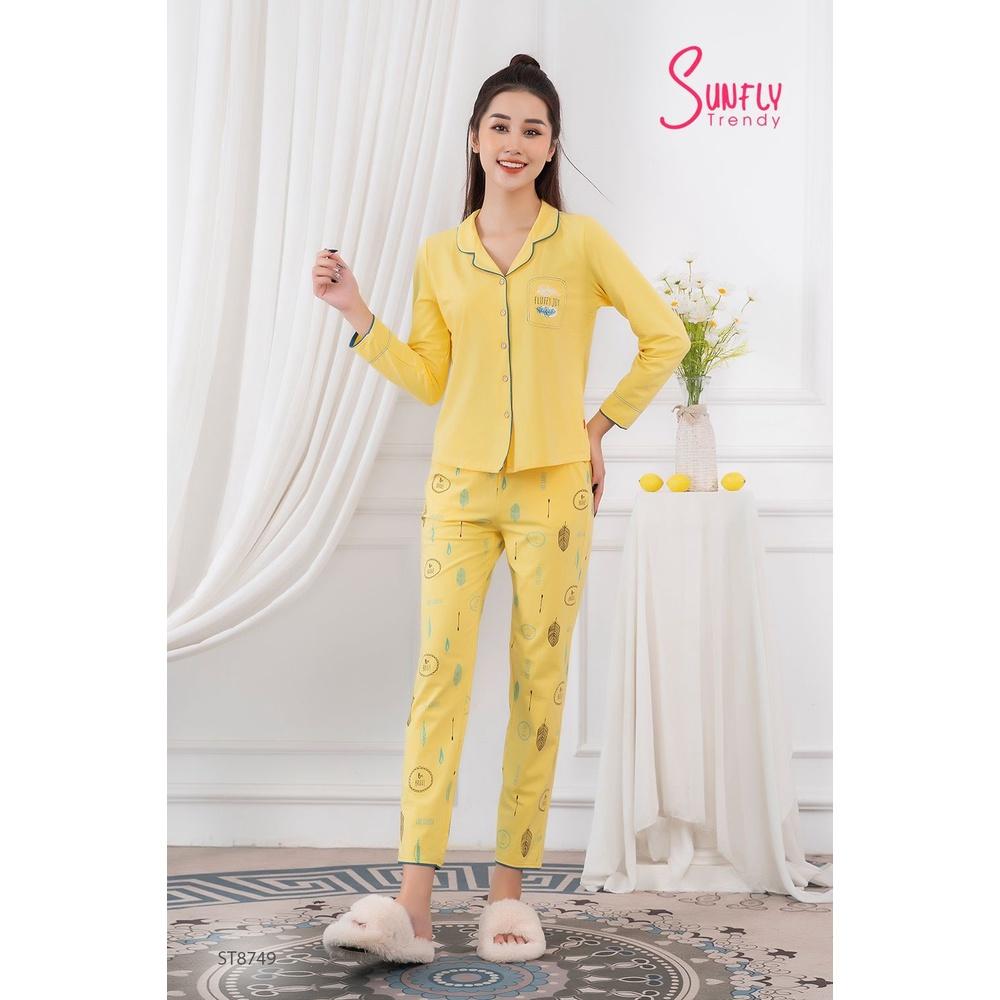 ST8749 BỘ PIJAMAS COTTON ÁO DÀI QUẦN DÀI
