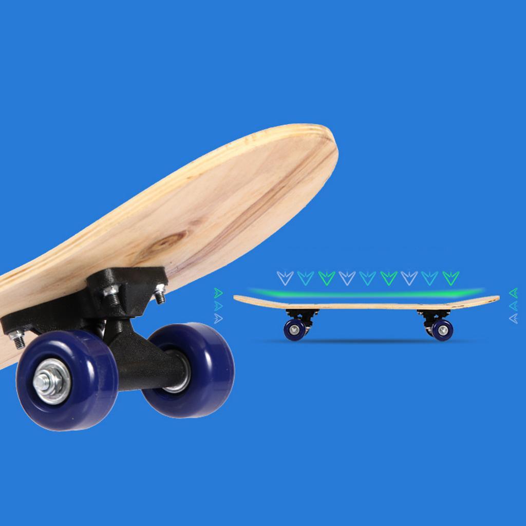 Kids Skateboard Complete Wheel Truck Maple Wood Deck Solid Blank Longboard