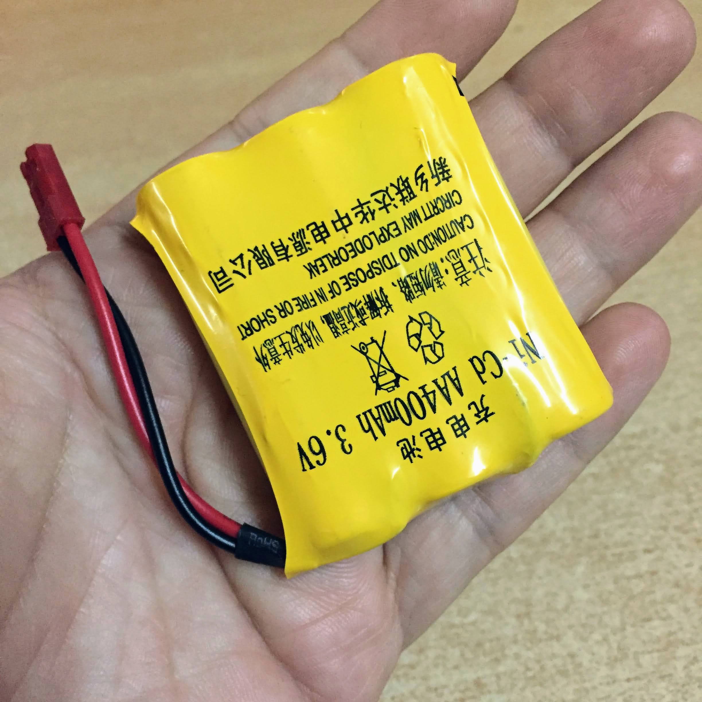 Pin sạc 3.6V dung lượng 400mah chân cắm jack JST màu đỏ dài