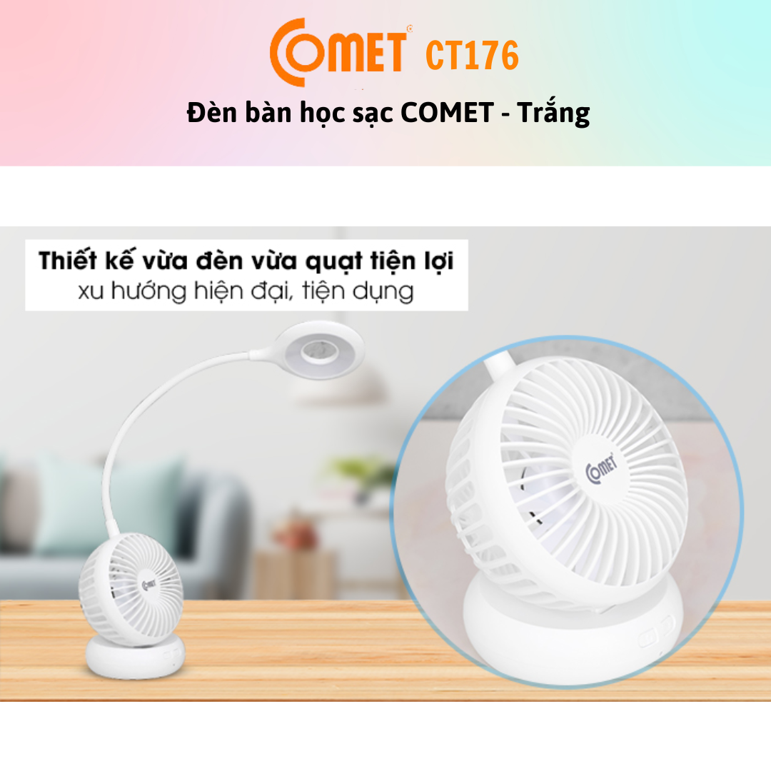 Đèn Bàn + Đèn Sạc 2 Trong 1 LED COMET CT176W - Màu