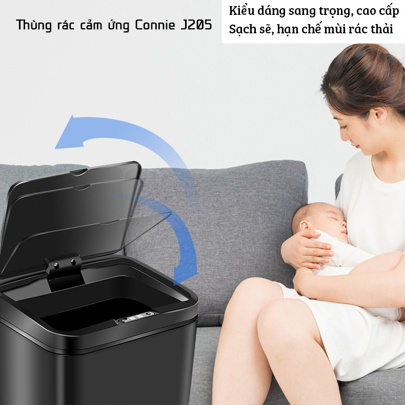 Thùng đựng rác cảm biến tự đóng mở cao cấp TORSOM TZL-12 sang trọng sạch sẽ tiện dụng