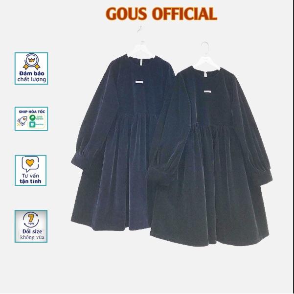 Váy Babydoll Nữ Chất Nhung Dày Dặn Form Rộng Váy Liền Dài Tay Thiết Kế Basic Dễ Thương Cute Thời Trang SUNDAY 3307