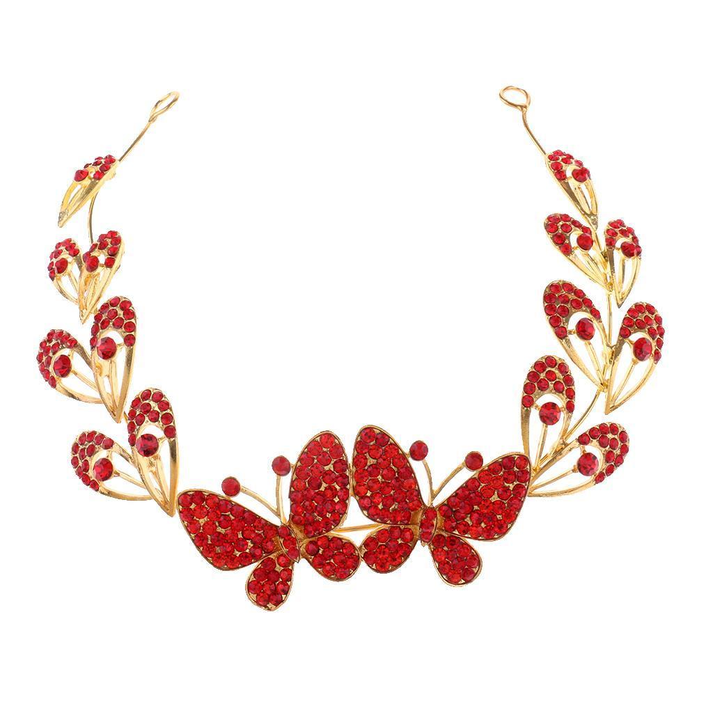 Elegant Wedding Crystal Butterfly Crown Tiara Headband Hair Accessories