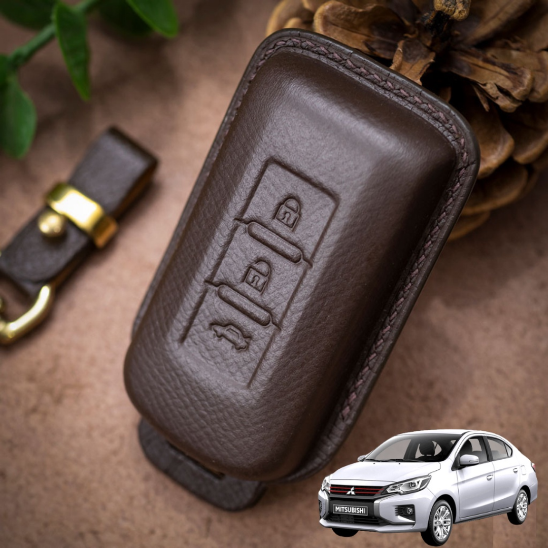 Bao Da Chìa Khóa ô tô Mitsubishi Attrage | Bọc chìa khóa ô tô da thật khâu tay