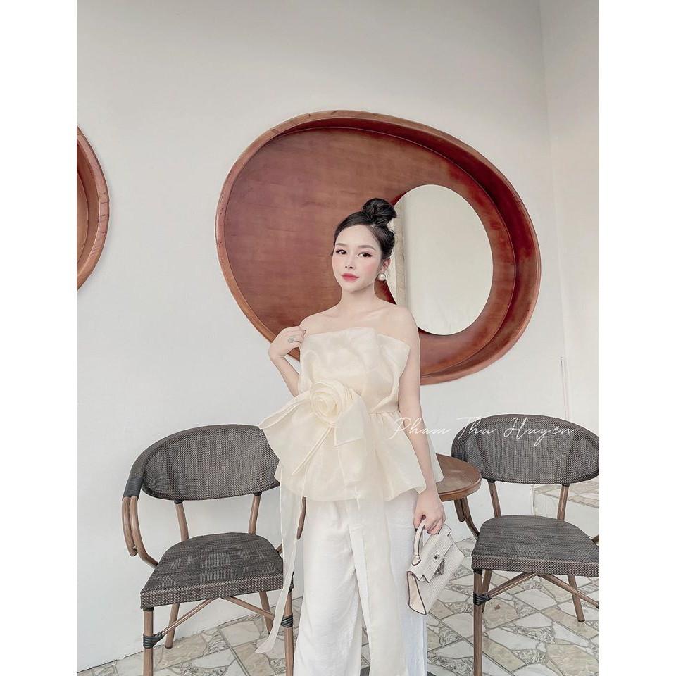 ÁO QUÂY KẾT HOA TRƯỚC NGỰC ORGANZA